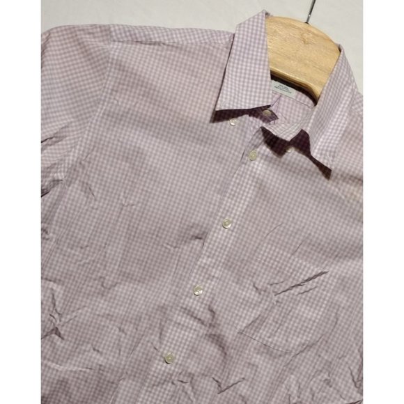 1818 Brooks Brothers Lavender Check Regent Original Polo‎ Men's Shirt Size M - Picture 1 of 5